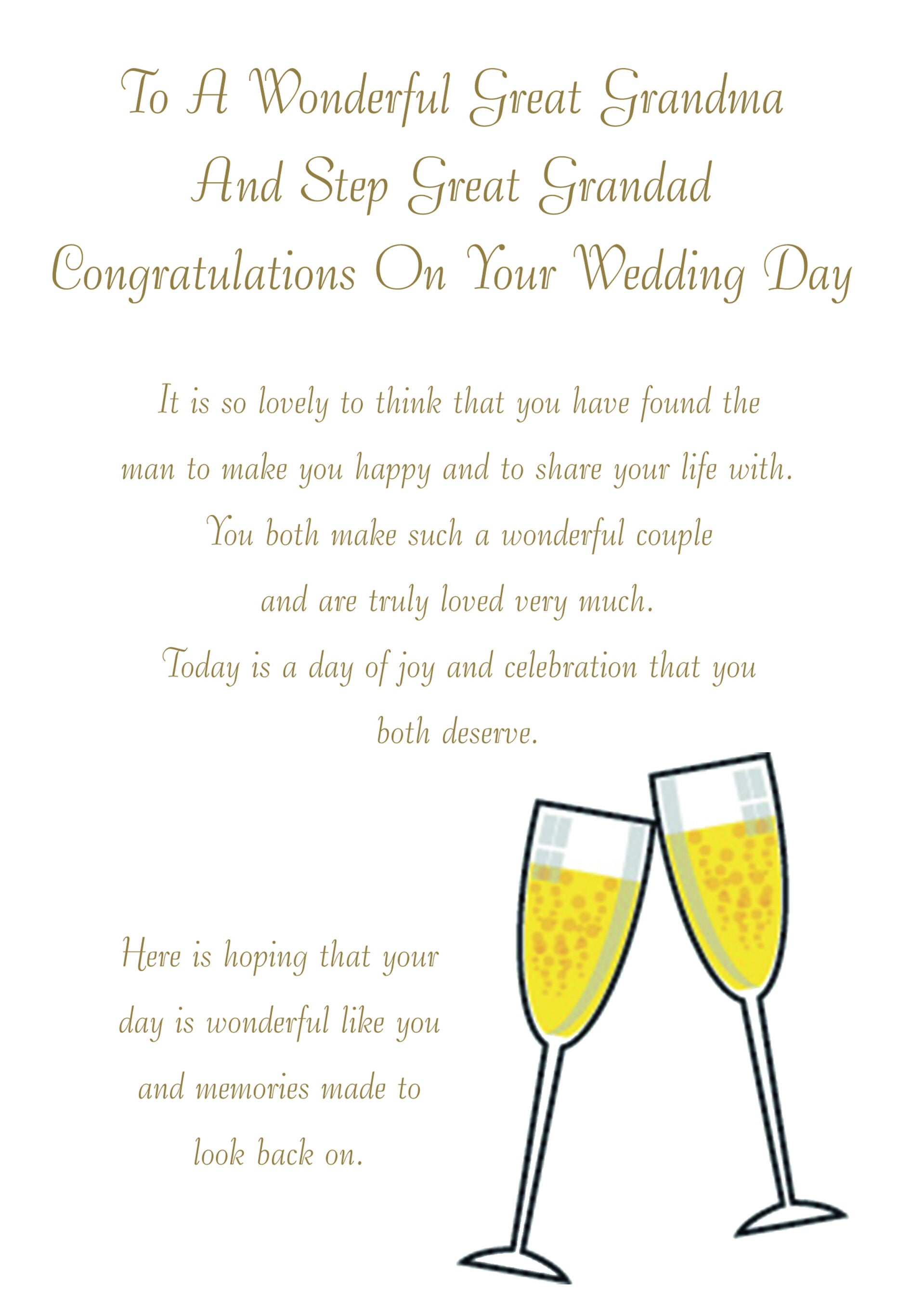 Great Grandma and Step Great Grandad Wedding Card