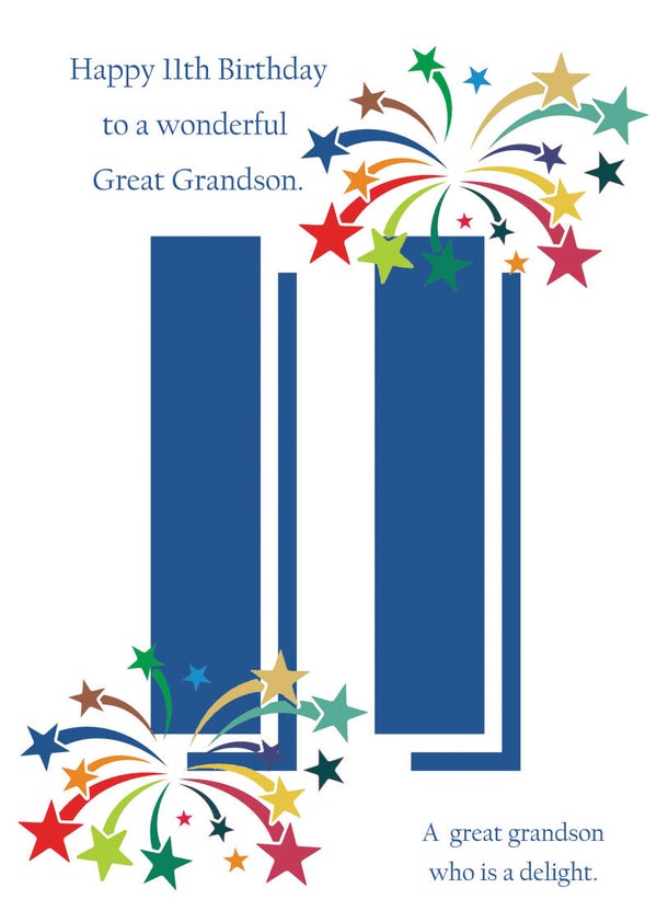 Great Grandson 11th Birthday Card