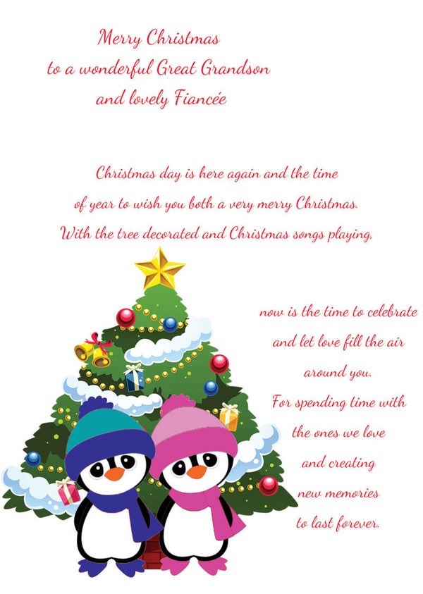 Great Grandson and fiancée Christmas Card