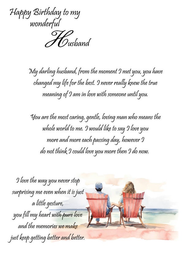 Husband Birthday Card