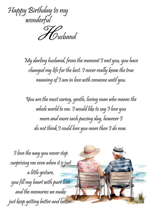 Husband Birthday Card (mature age)