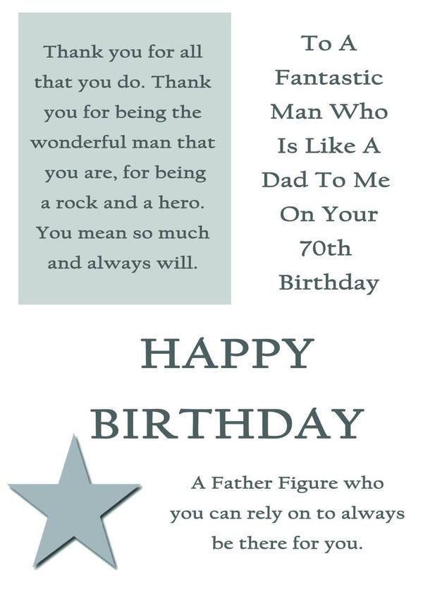 Like a Dad 70th Birthday Card