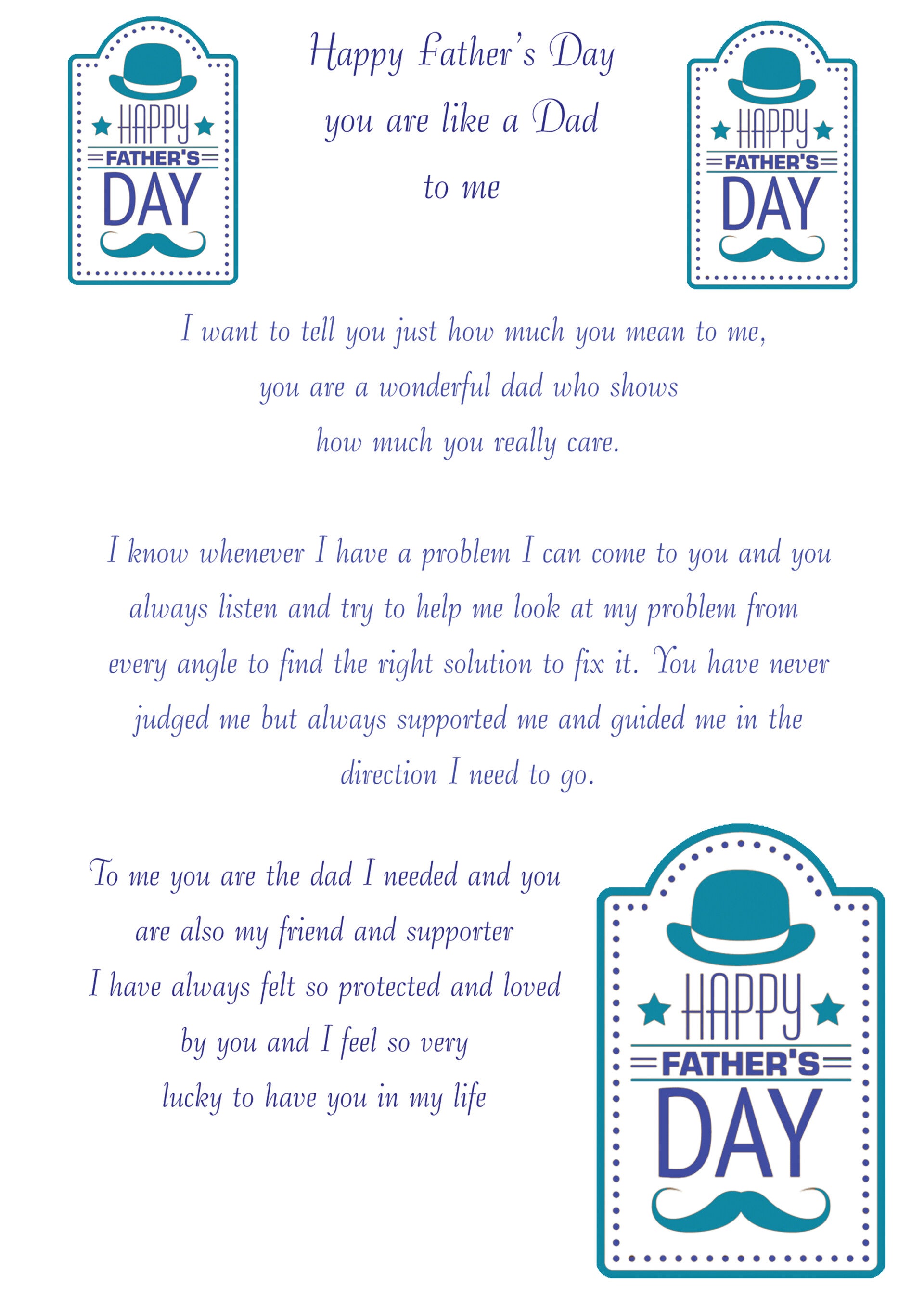 Like a Dad Father's Day Card