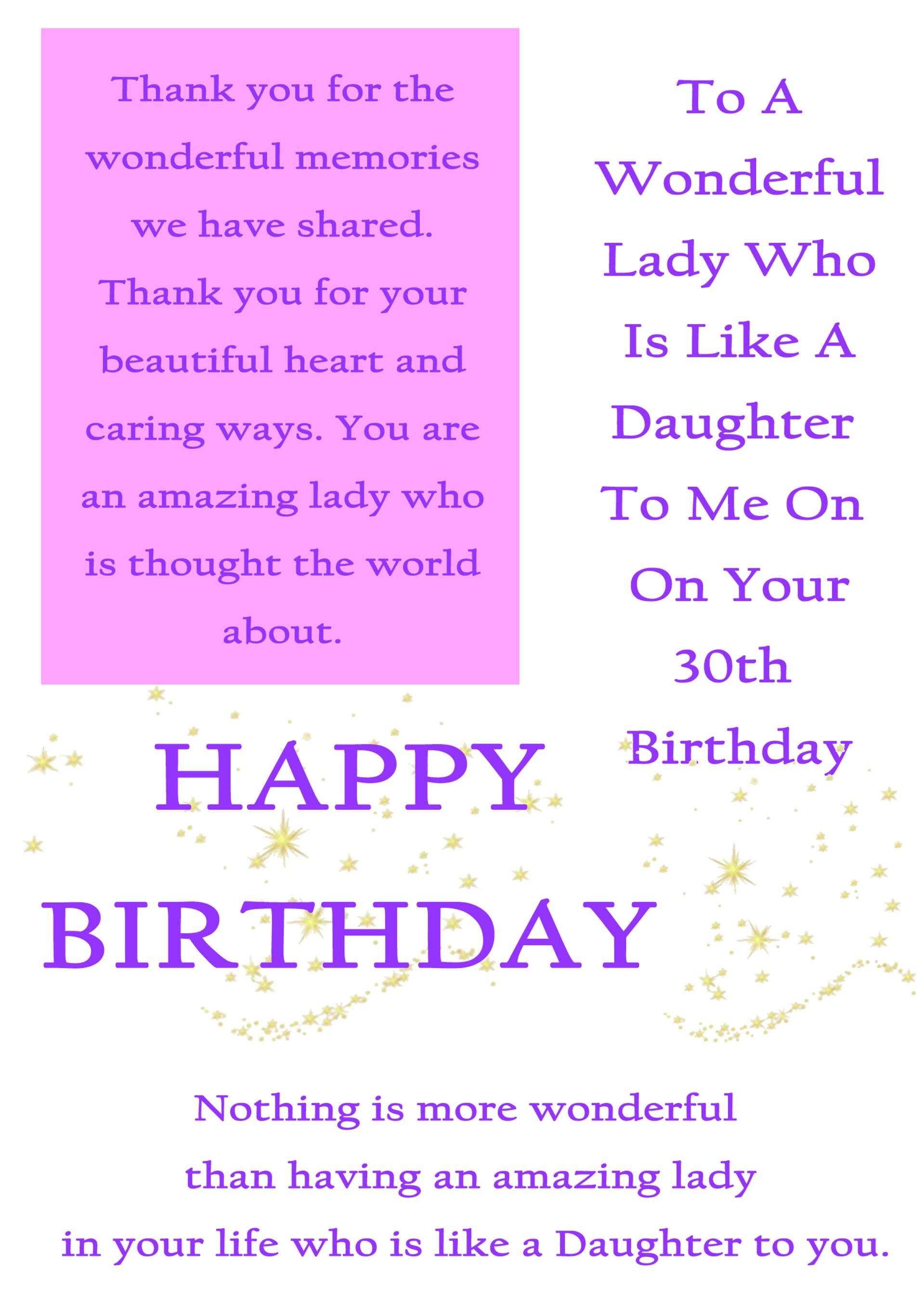 Like a Daughter 30th Birthday Card