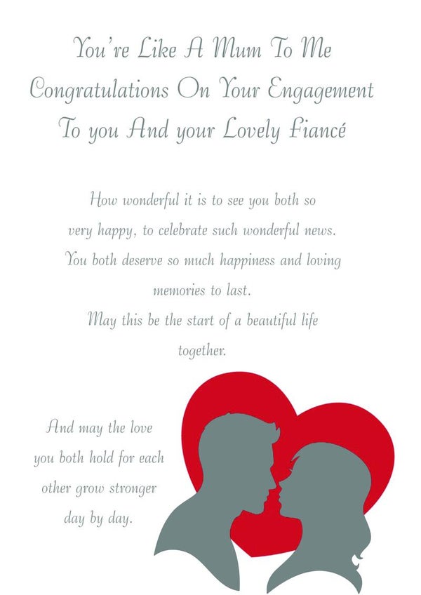 Like a Mum and Fiancé Engagement Card