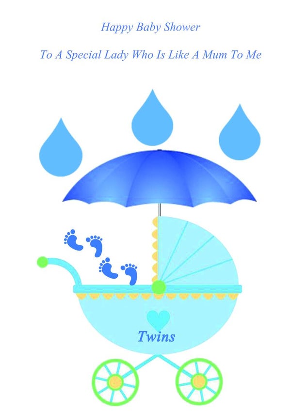 Like a Mum Baby Shower Twin Boys Card