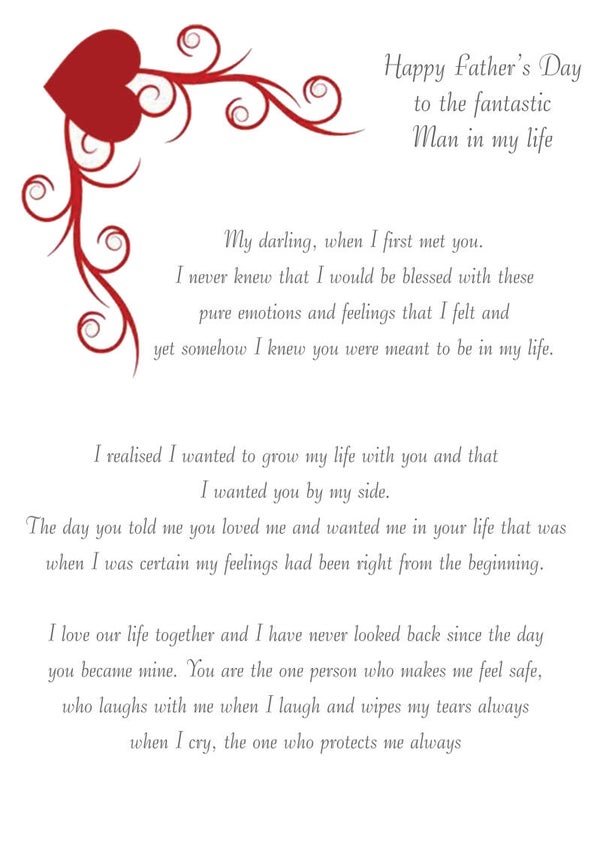 Man In My Life Father's Day Card