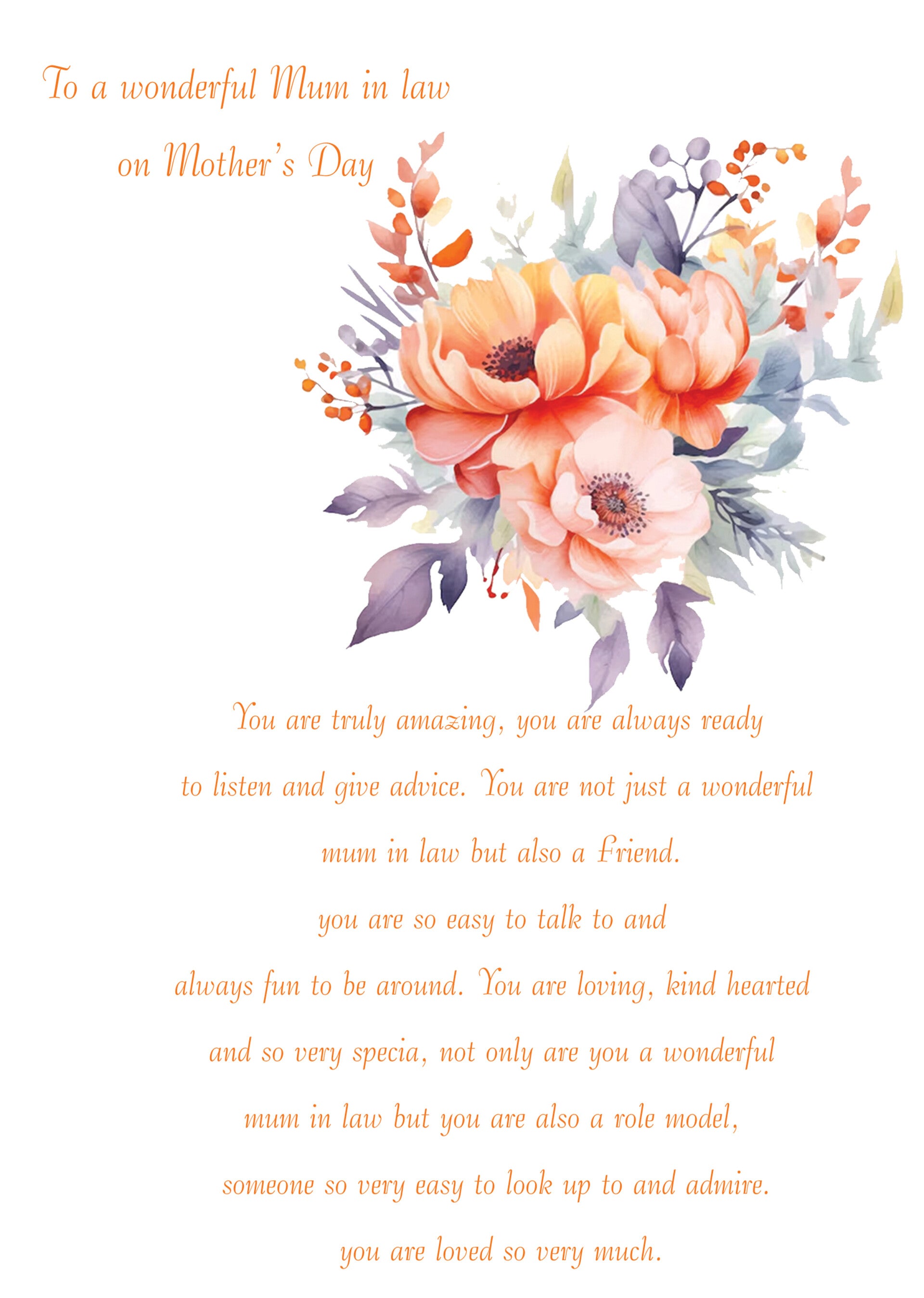 Mum in law Mother's Day Card