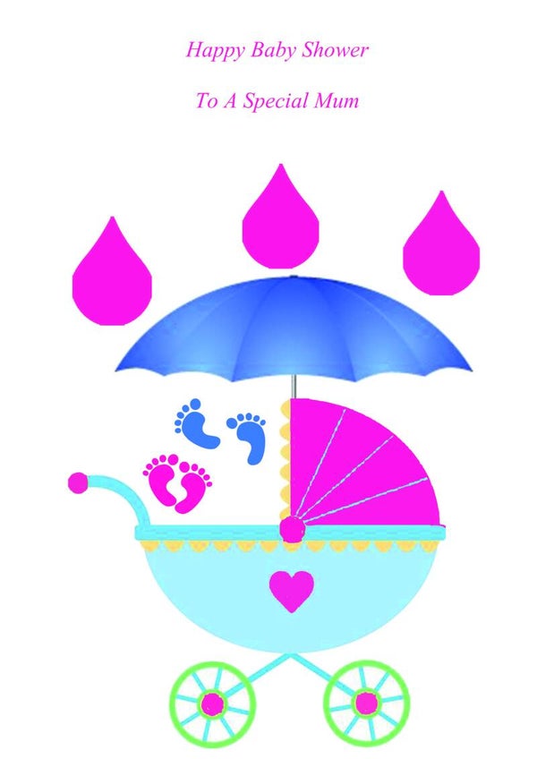 Mum Baby Shower Twin Boy and Girl Card