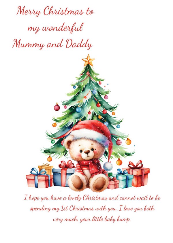 Mummy and Daddy Bump Neutral Christmas Card