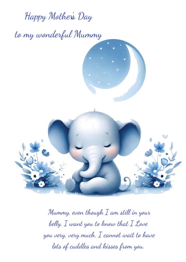 Mummy Bump Boy Mother's Day Card