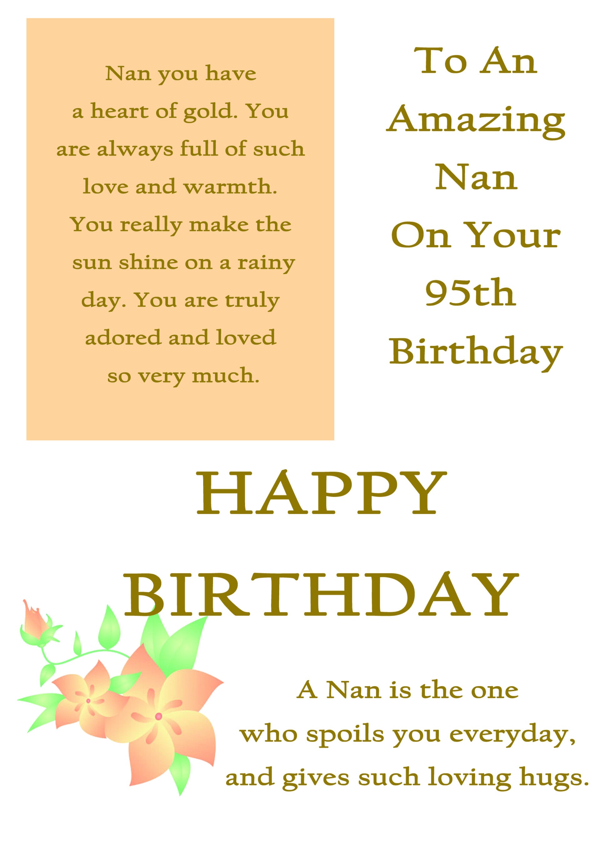 Nan 95th Birthday Card