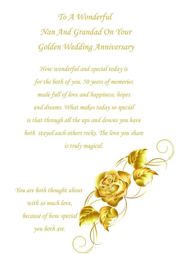 Nan and Grandad Golden Anniversary Card