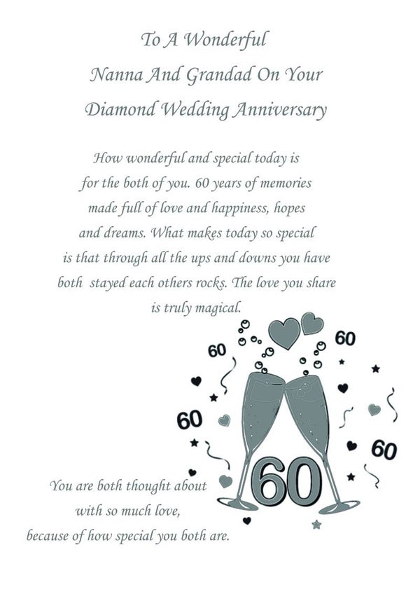 Nanna and Grandad Diamond Anniversary Card