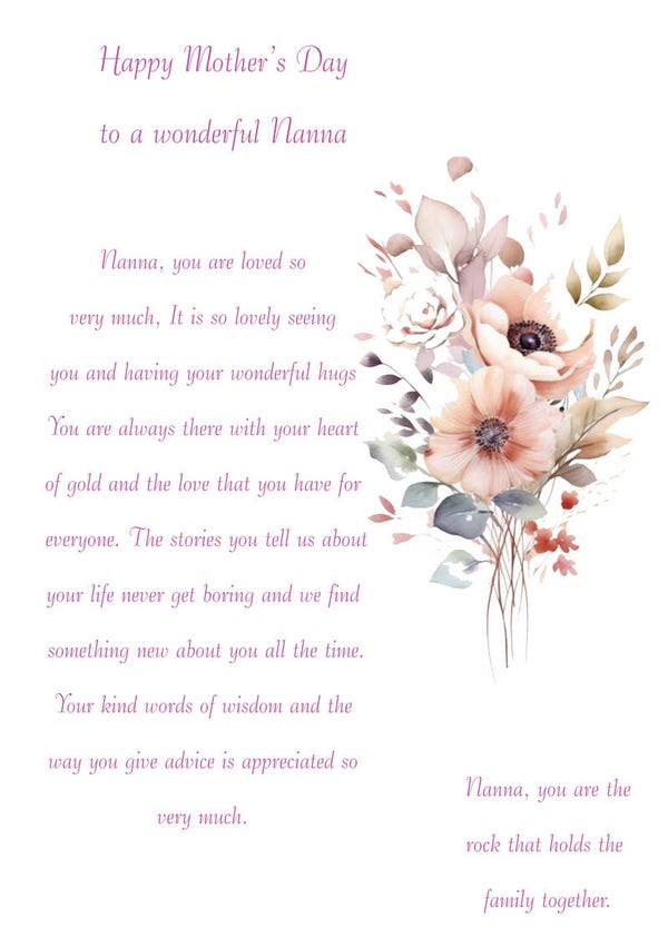 Nanna Mother's Day Card