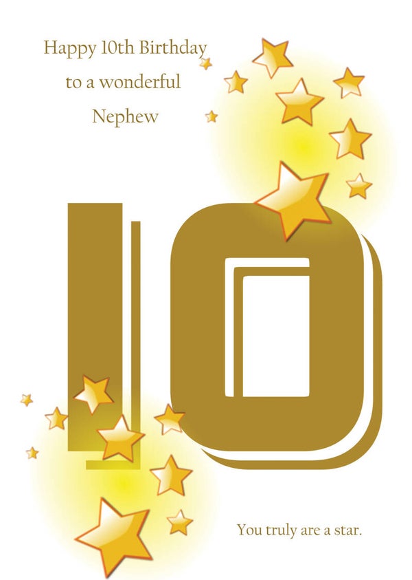 Nephew 10th Birthday Card