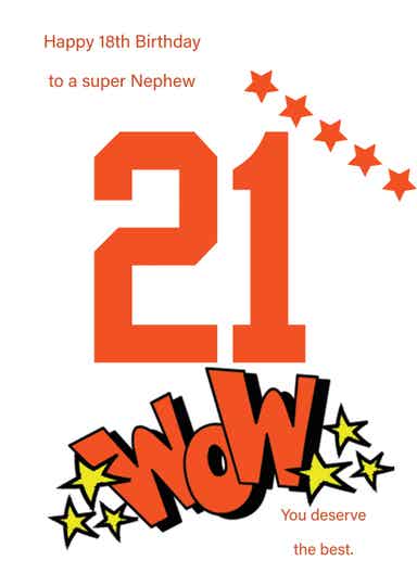 Nephew 21st Birthday card