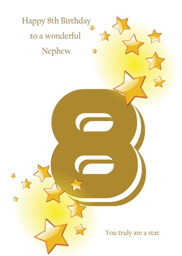 Nephew 8th Birthday Card