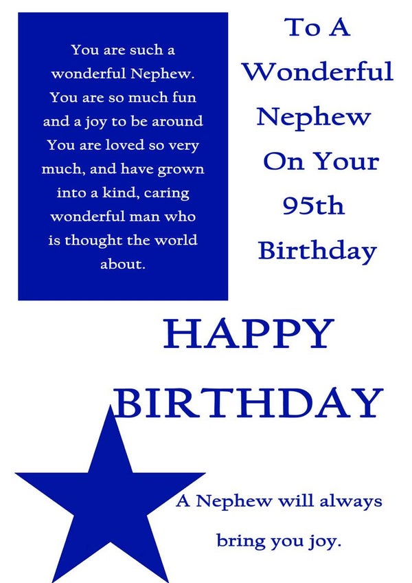 Nephew 95th Birthday Card
