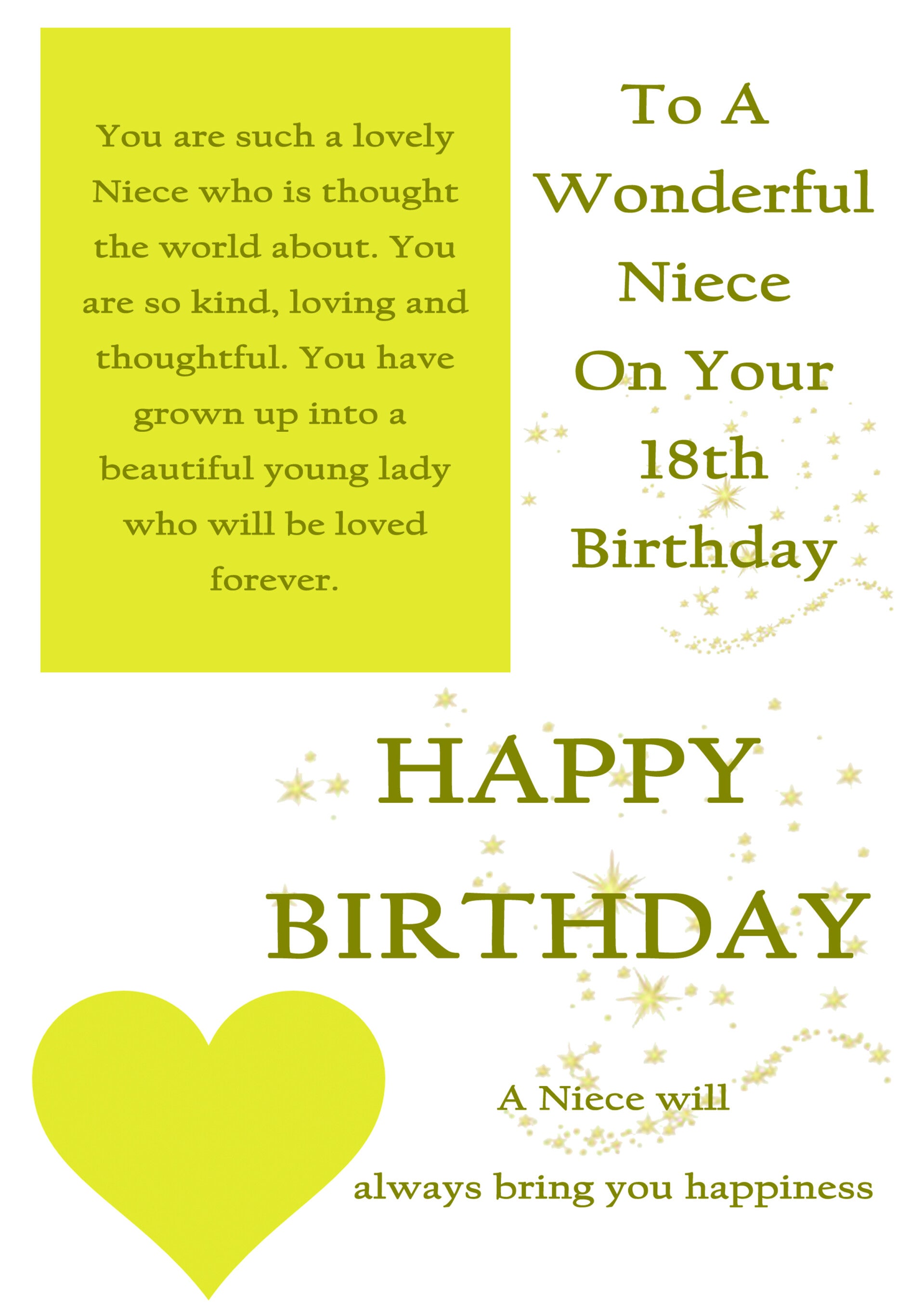 Niece 18th Birthday Card