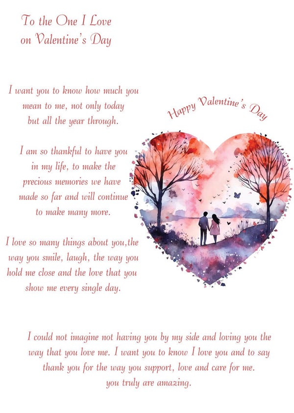 One I love Valentine's Card
