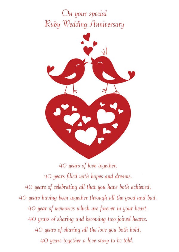 Ruby Anniversary Card