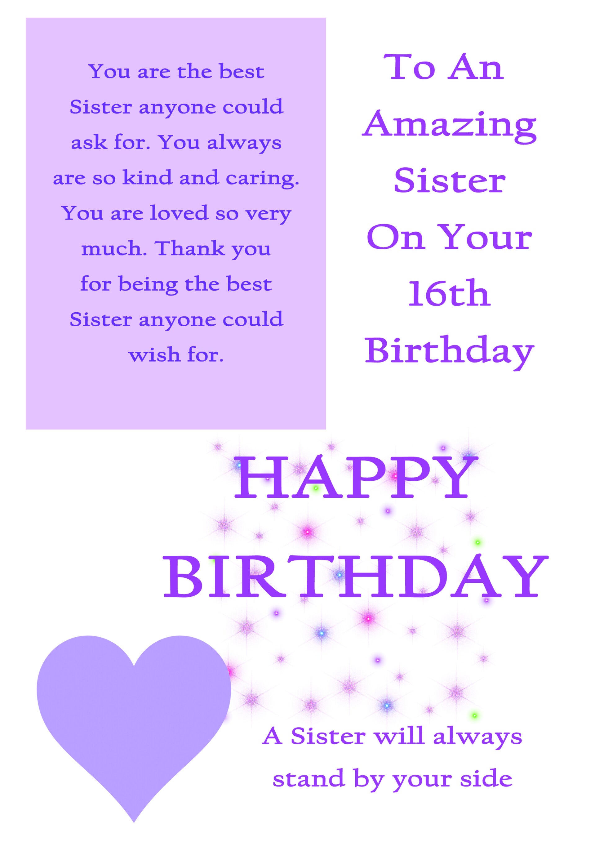 Sister 16th Birthday Card
