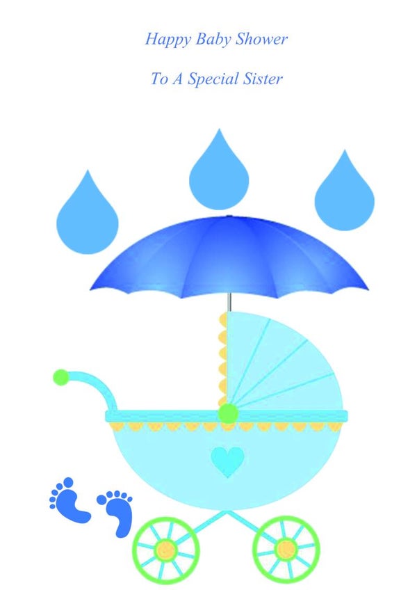 Sister Baby Shower Boy Card