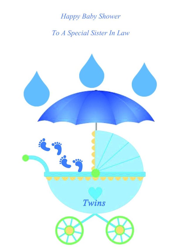 Sister in Law Baby Shower Twin Boys Card