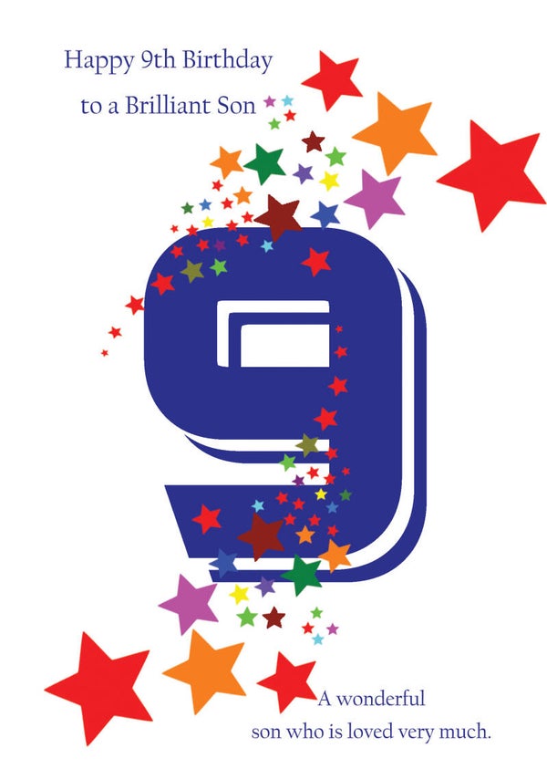 Son 9th Birthday Card
