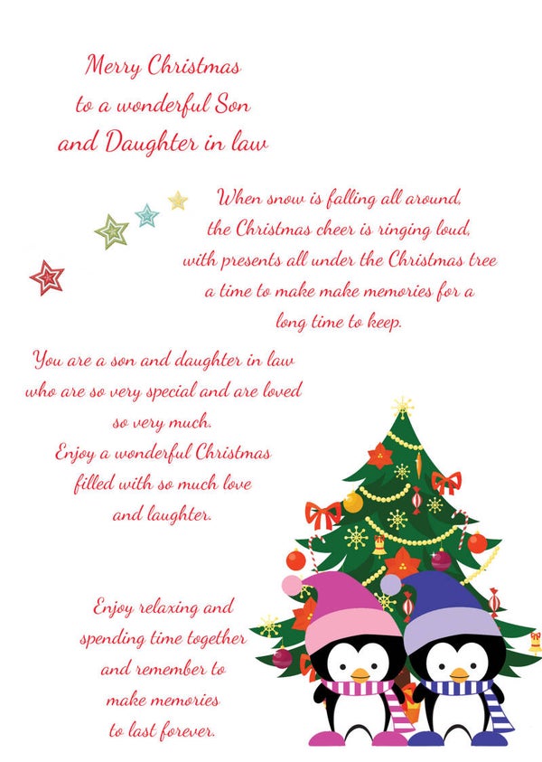 son and daughter in law Christmas Card