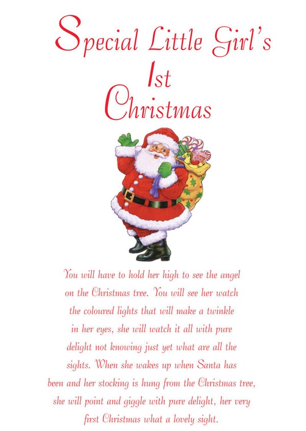 Special Little Girl 1st Christmas Card