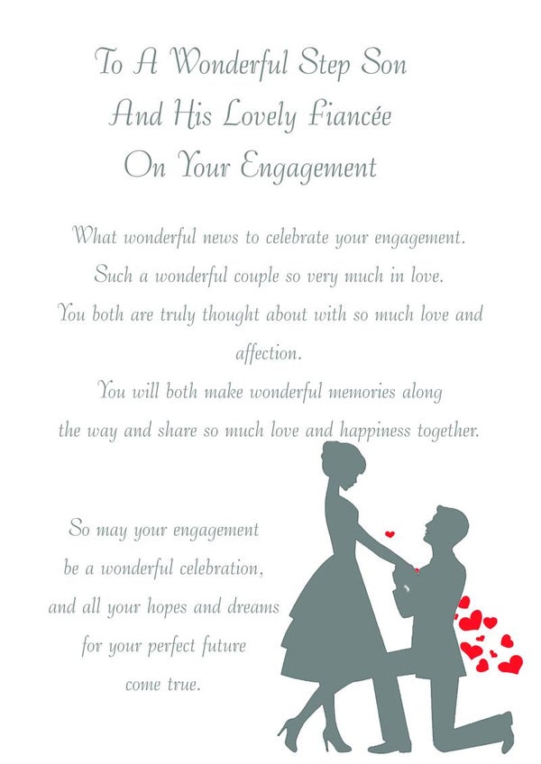 Step Son and Fiancée Engagement Card