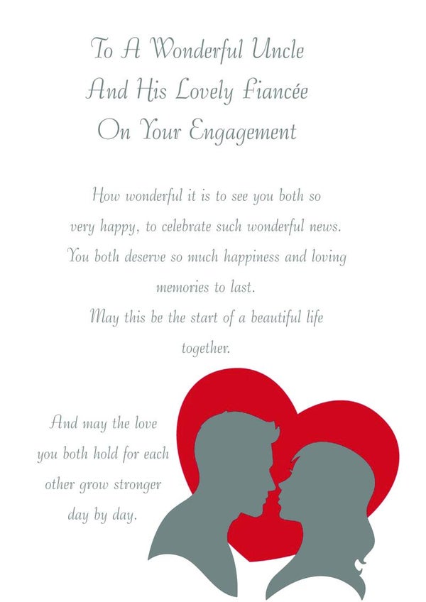 Uncle and Fiancée Engagement Card