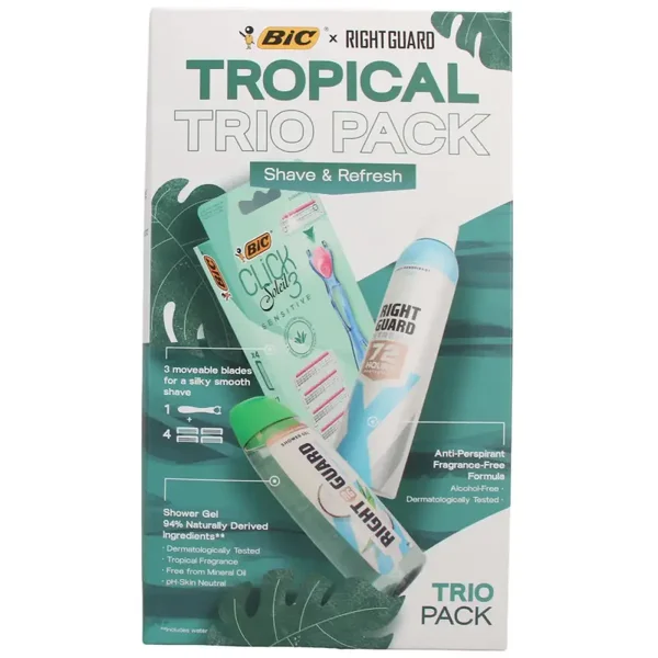 X6 Coffrets Bic & Right Guard Tropical ( 3 pièces )