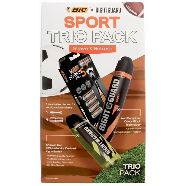 X6 Coffrets Sport Bic & Right Guard ( 3 pièces )