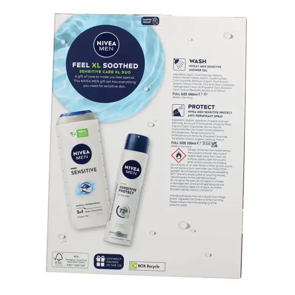 X5 Coffrets cadeau Nivea Men Feel Soothed Sensitive XL ( 2 pièces )
