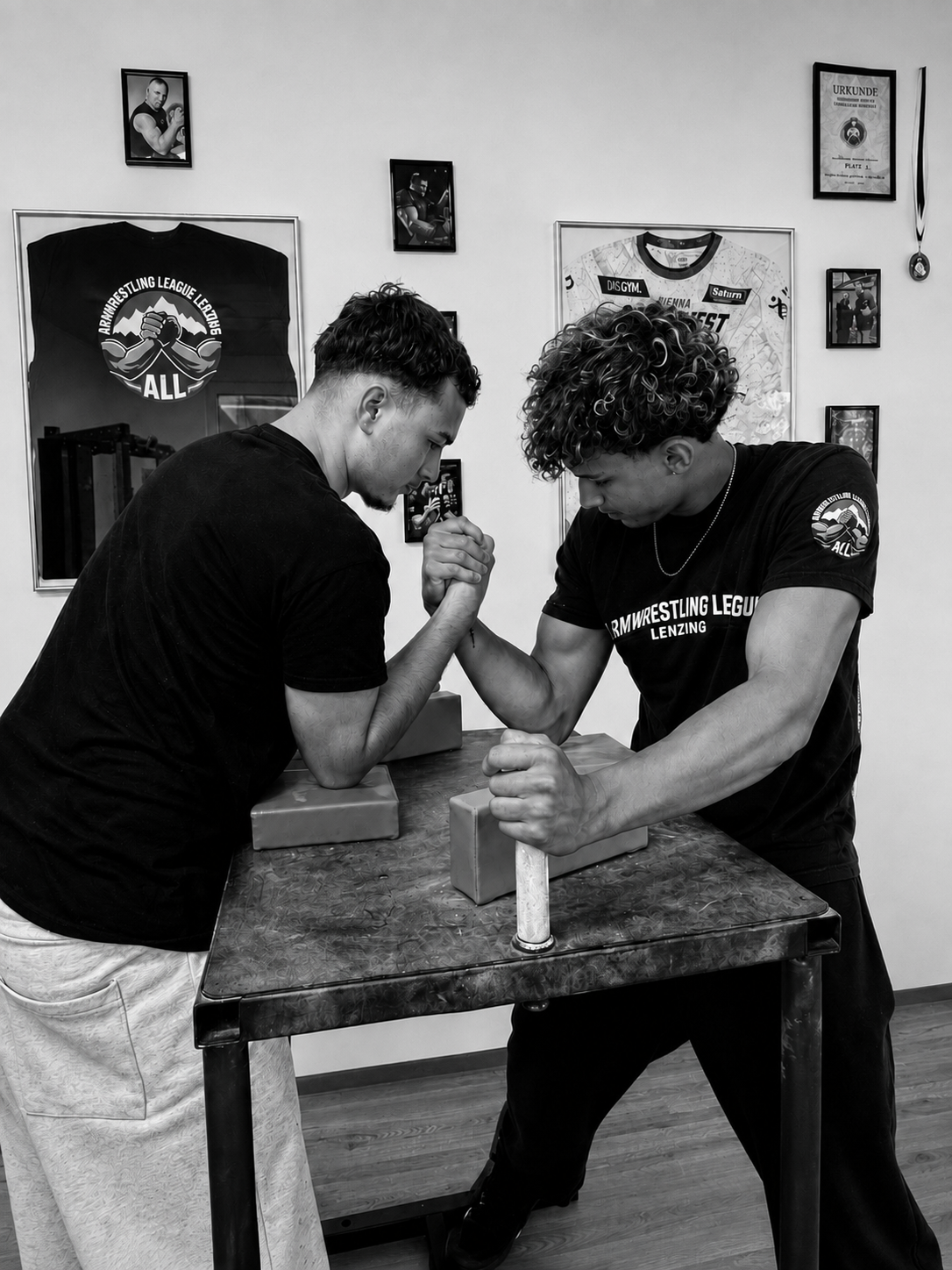 Training beim Armwrestling-Verein Lenzing