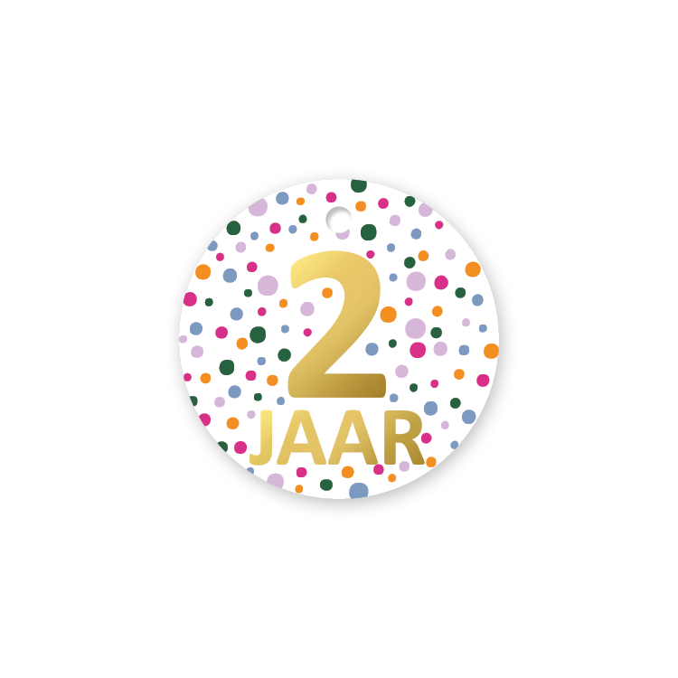 Cadeaulabel - 2 jaar - Confetti feest