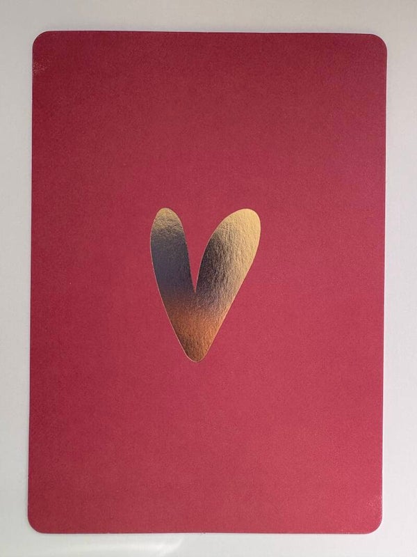 'Gouden hart' roze kaart