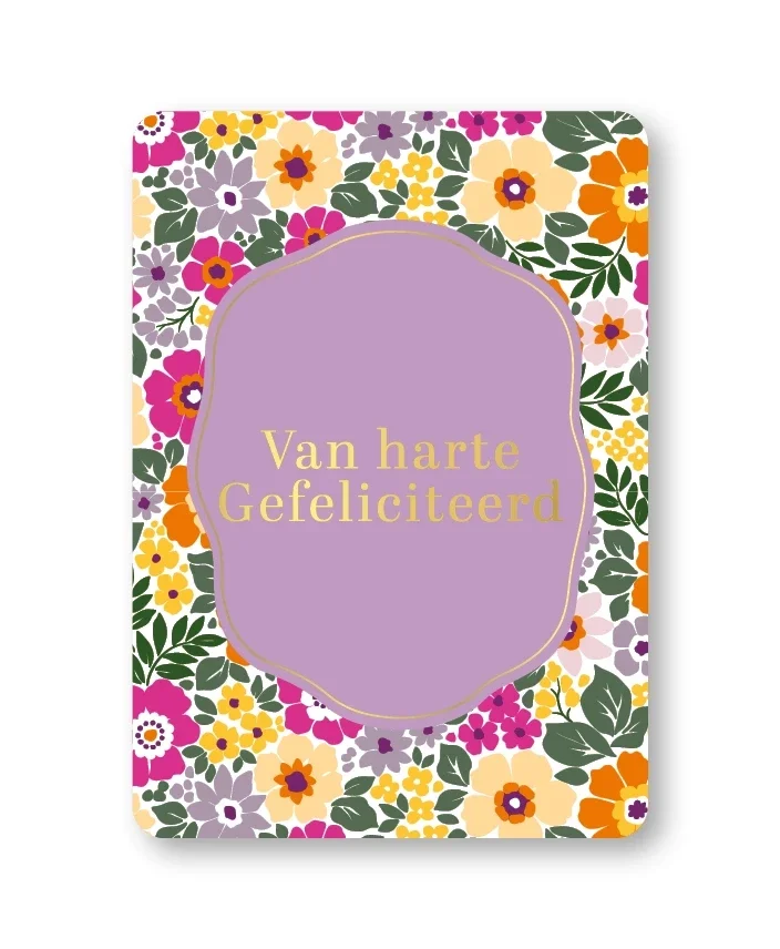 Wenskaart - Van harte gefeliciteerd - Summer flowers