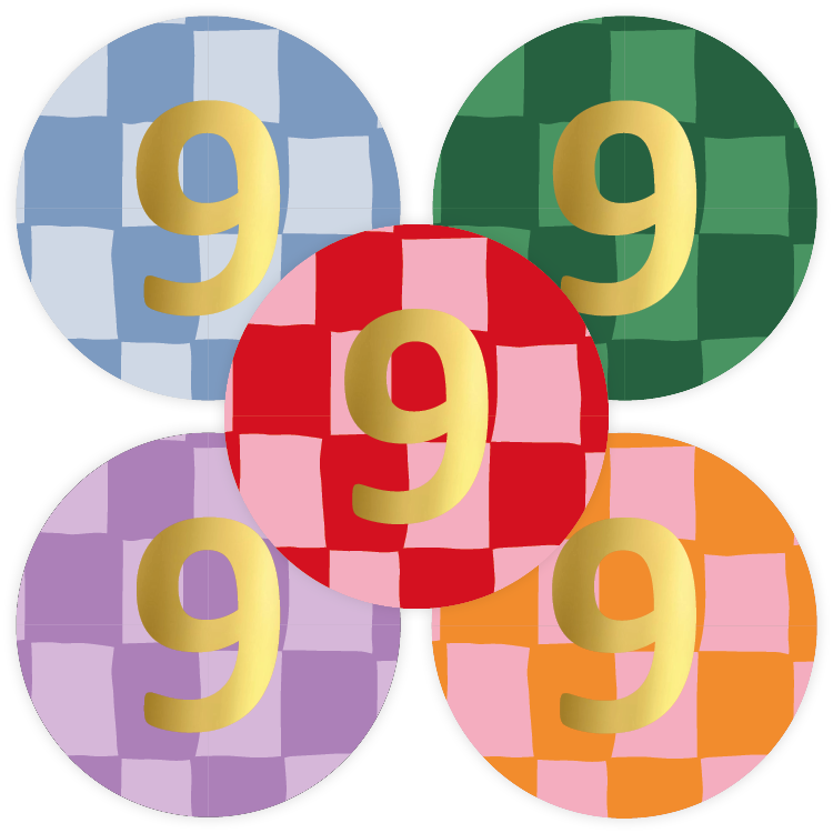 Cadeaustickers - Handdraw grid 9