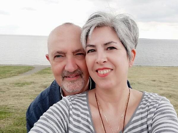 Gemeinsames Selfie von Werner und Nicole Frank an der Nordsee