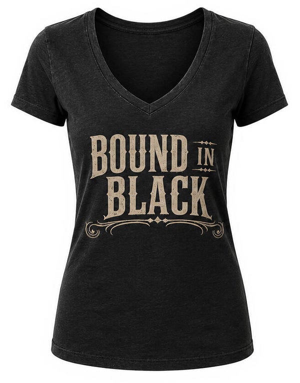Bound In Black Ladies V-Neck Tee