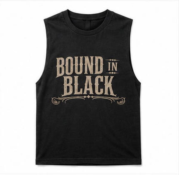 Bound In Black Sleeveless Tee