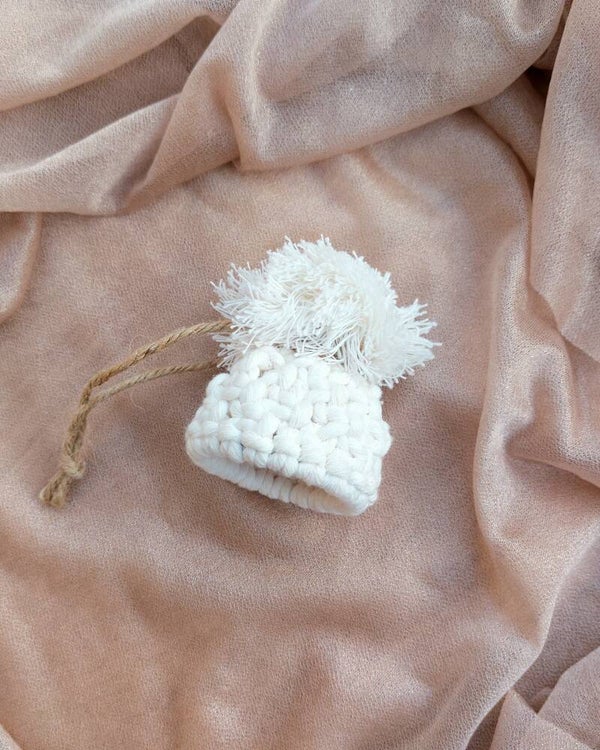 Kerstmuts ornament creme