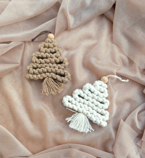 Kerstboom ornament bruin of creme