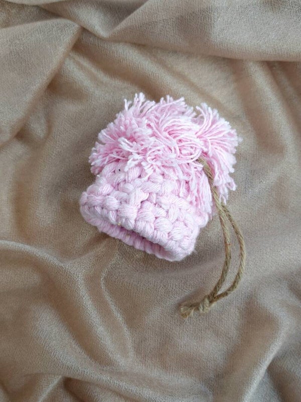Kerstmuts ornament licht roze