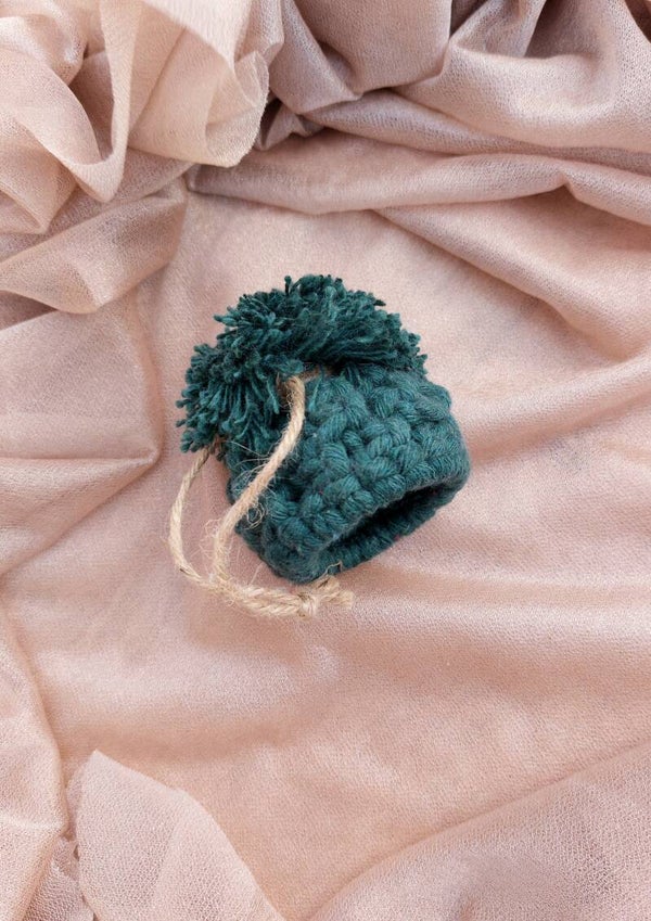 Kerstmuts ornament donker groen
