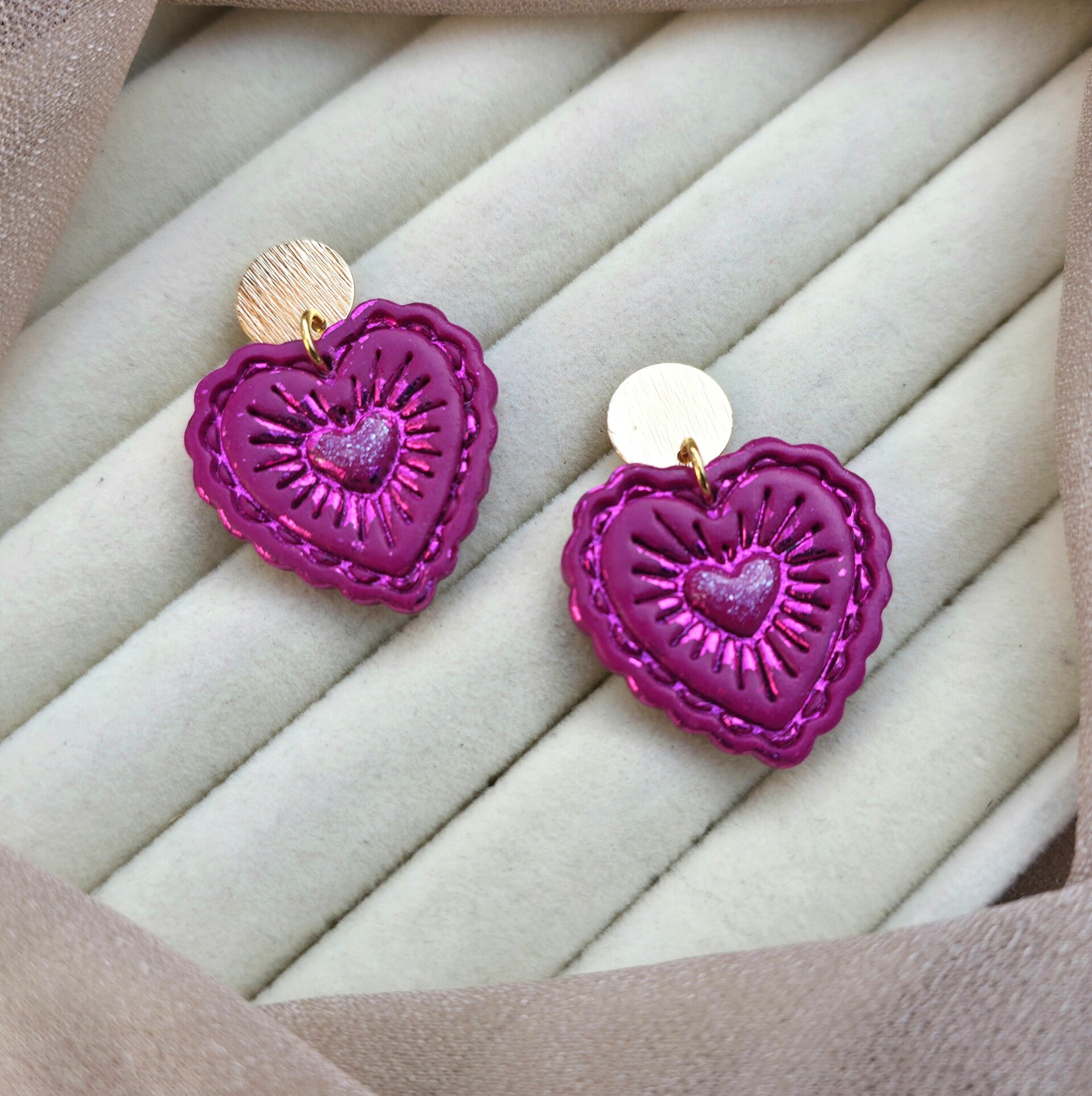 Heart oorbellen - maat L